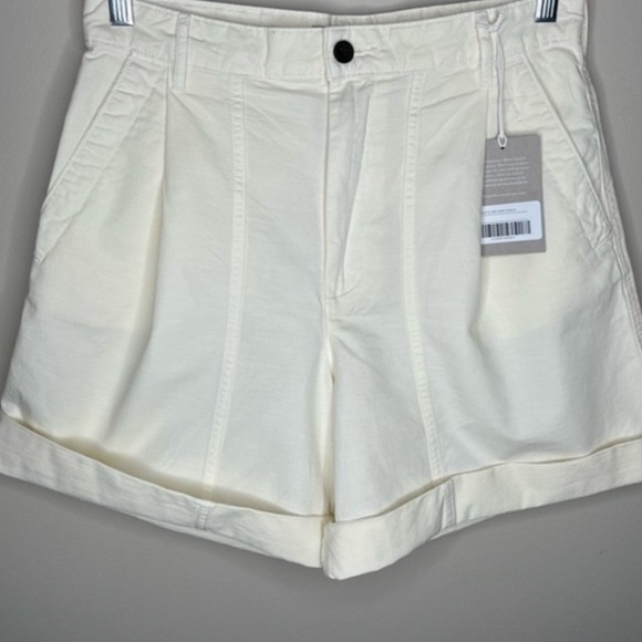 EVERLANE NWT The Tourist Short high waist in white canvas - Picture 5 of 7